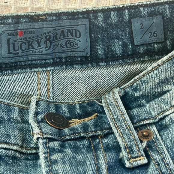 Lucky Brand Lucky pins short in Hartley tulip size two high waist frayed hem - Picture 7 of 11